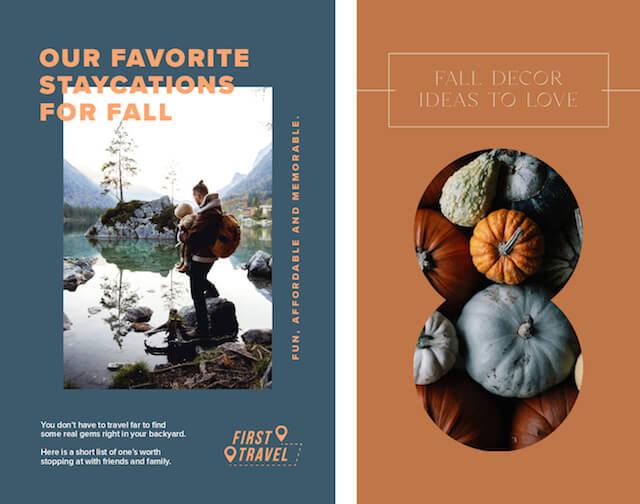 GoDaddy Studio TEmplates with fall colors