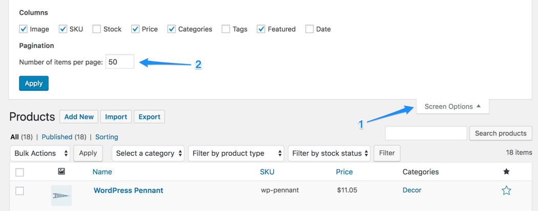 woocommerce product numbers
