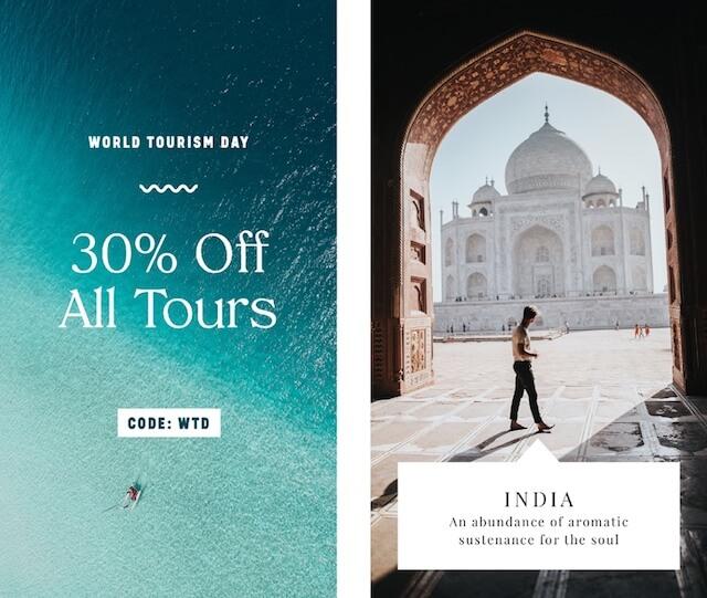 ocial media ad examples for World Tourism Day