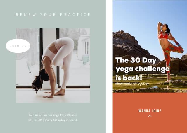 Social ads for Yoga Month with GoDaddy Studio