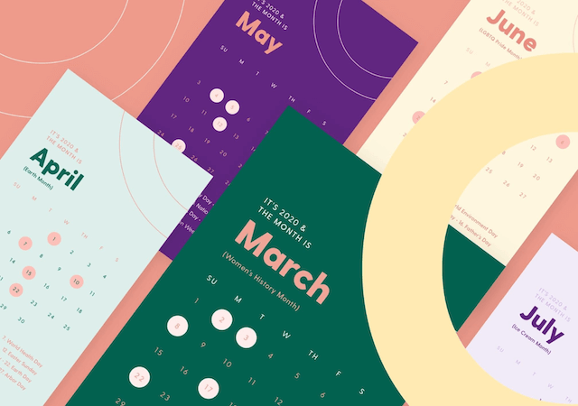 Graphic depicting different calendar months