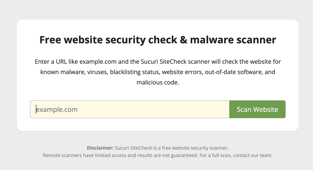 Sucuri SiteCheck