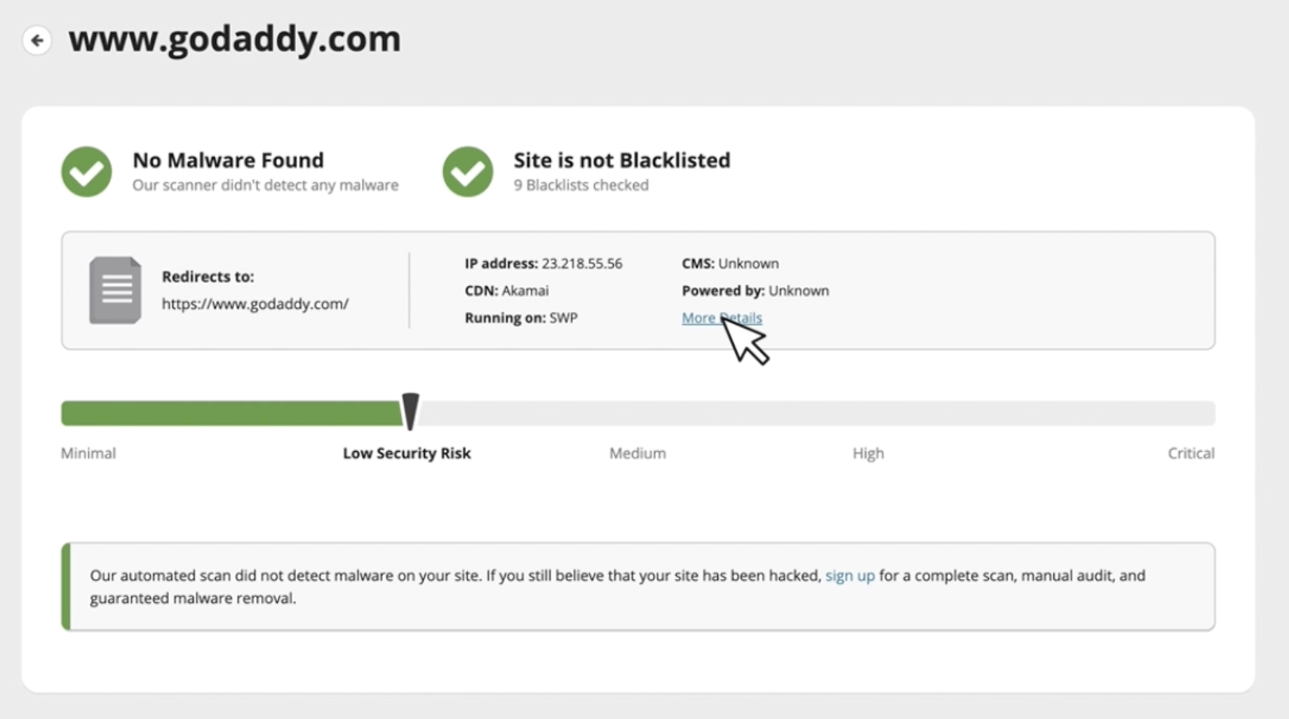 Website discount malware scanner
