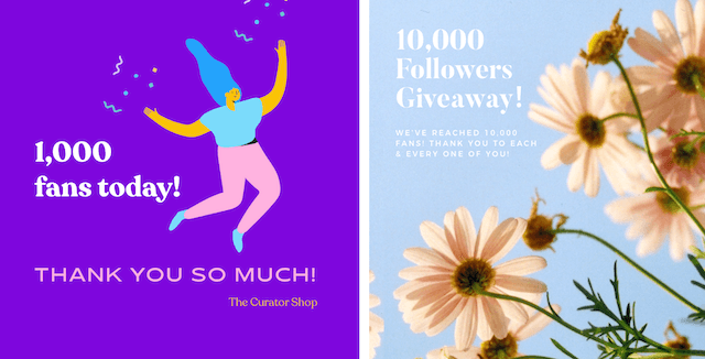 Two graphics thanking fans for their engagement