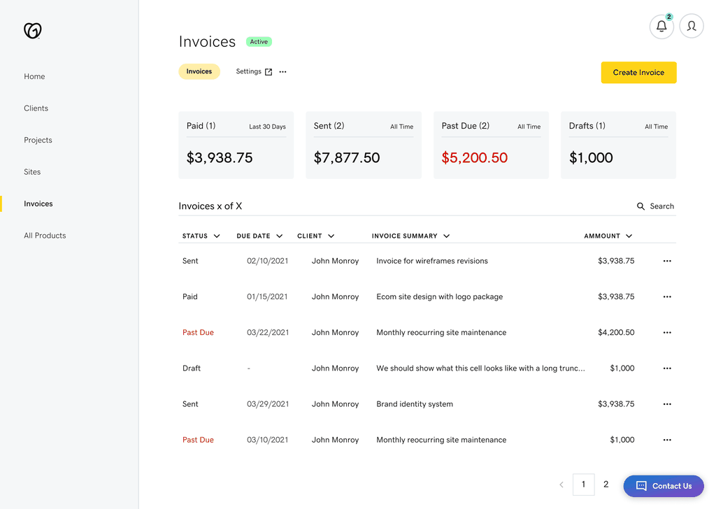 August 2021 Hub Updates Invoicing