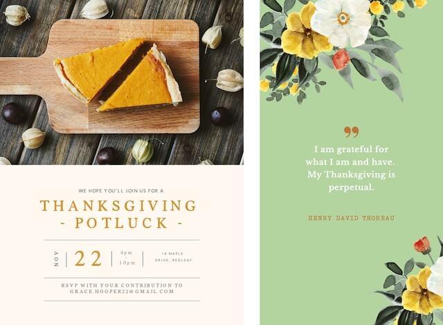 Thanksgiving ads showing pumpkin pie