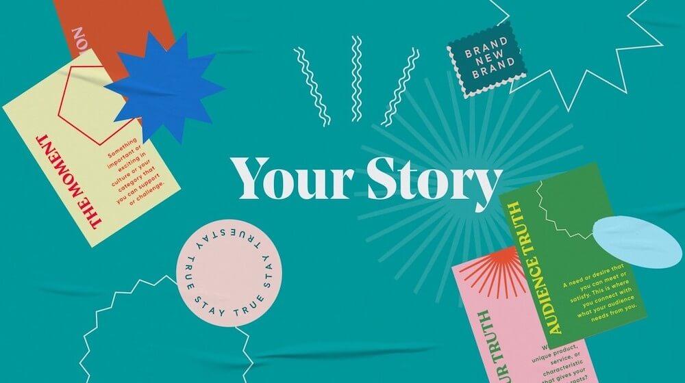 Blue graphic reading "Your Story"