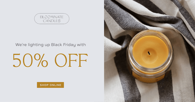 GoDaddy Studio template for candle sale