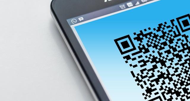 QR code on a smartphone