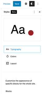 Configuring Global Styles in Full Site Editor