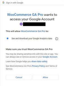 Google Analytics WooCommerce Access