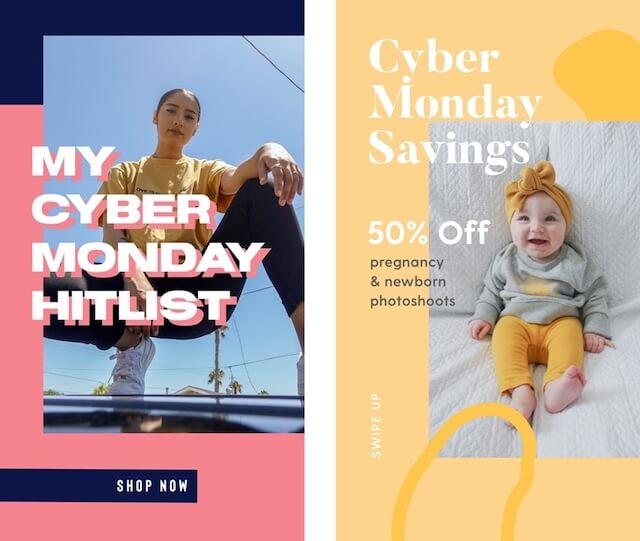 Cyber Monday posts created in GoDaddy Studio