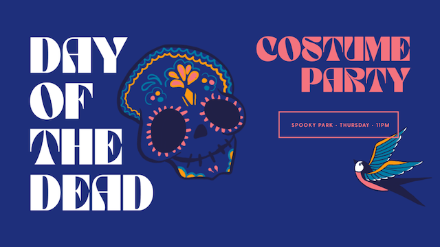 Day of the Dead party image created in GoDaddy Studio