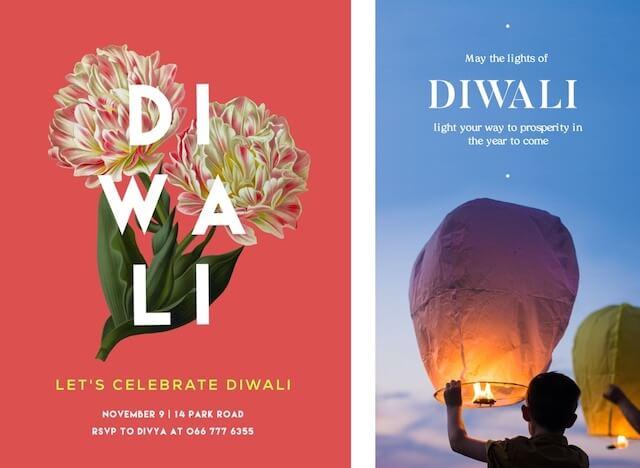 Diwali images created in GoDaddy Studio