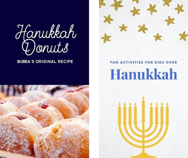 Hanukkah images created in GoDaddy Studio