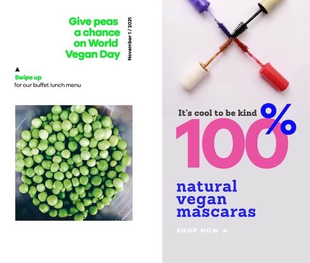 World Vegan Day images made in GoDaddy Studio