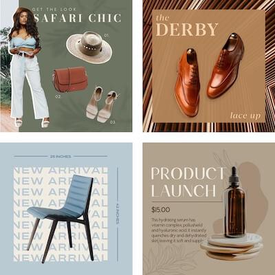 GoDaddy Studio templates for shoppable posts