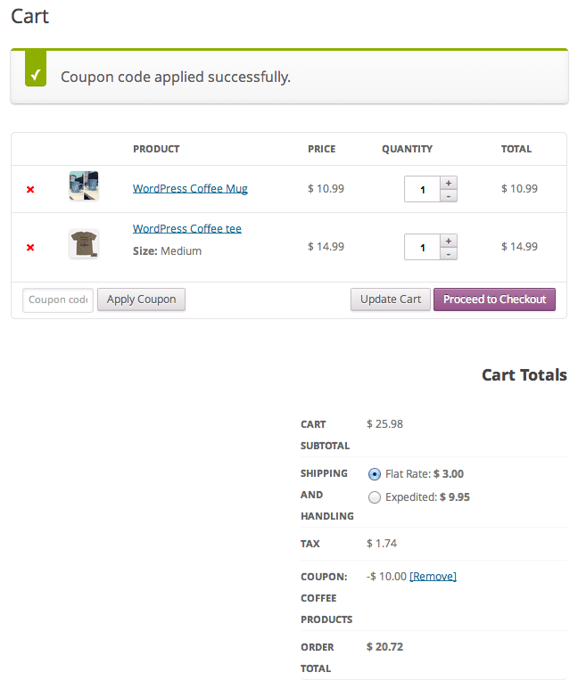 URL Coupon Applied