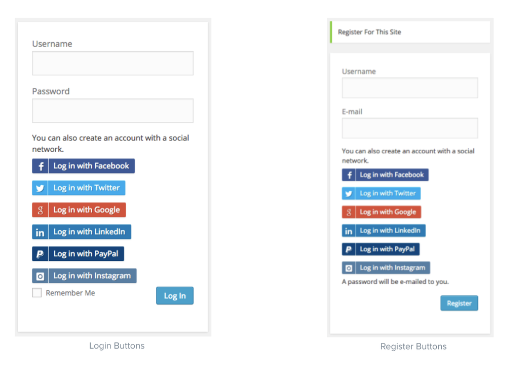 Register buttons