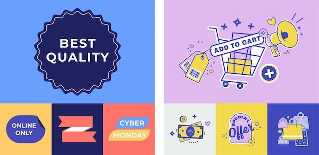 Sales illustration templates made with GoDaddy Studio