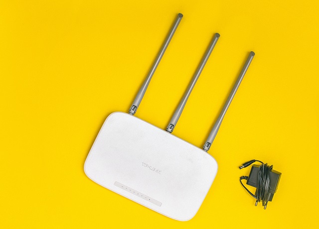 Wifi router on a yellow background