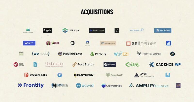 logos of 42 companies acquired this calendar year