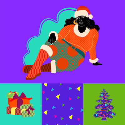 Christmas illustrations by Aurelia Durand for GoDaddy Studio