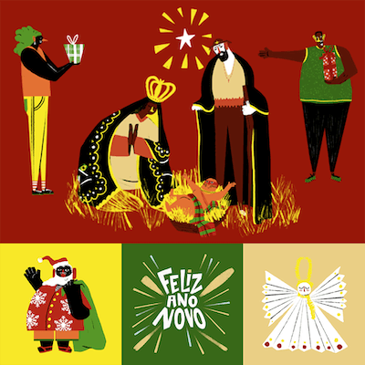 Illustrations for Christmas celebrations in Brazil from GoDaddy Studio