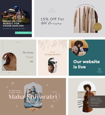 Playful shape templates in GoDaddy Studio