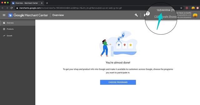 Google Merchant Center user ID