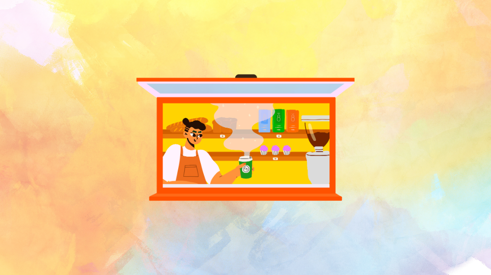 Computer with a restaurant page