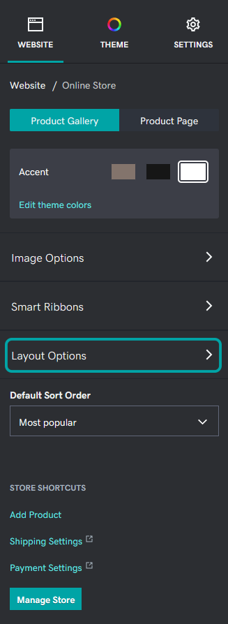 Mobile layout options in the Online Store