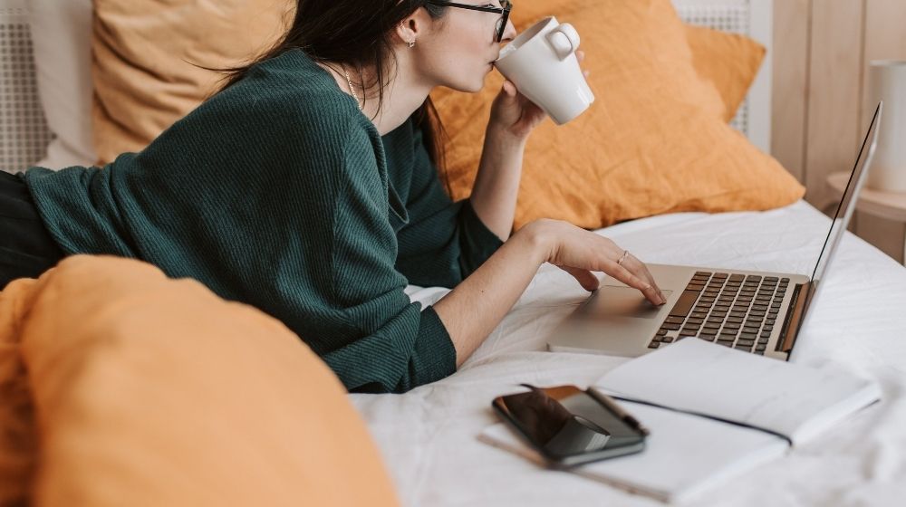Make Money With Website Woman Typing On Laptop