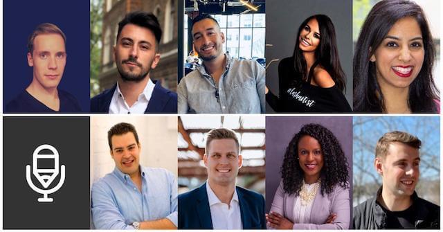 Collage of business leaders and marketing professionals