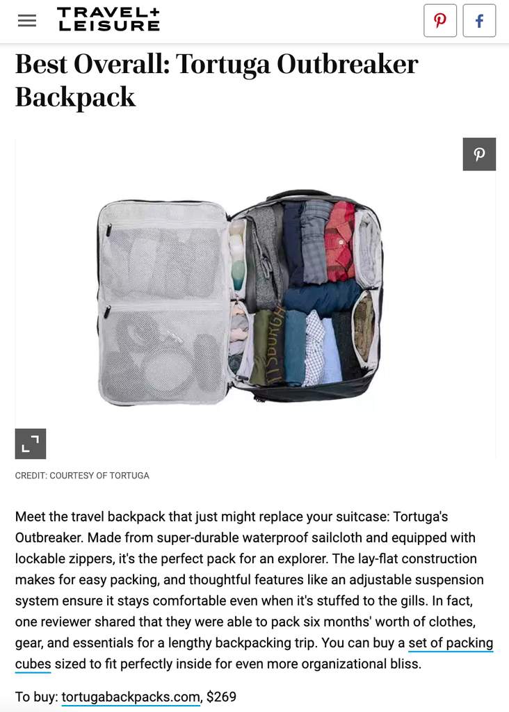 Tortuga press feature on Travel + Leisure