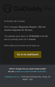 Uptime Monitoring The Hub Website Down