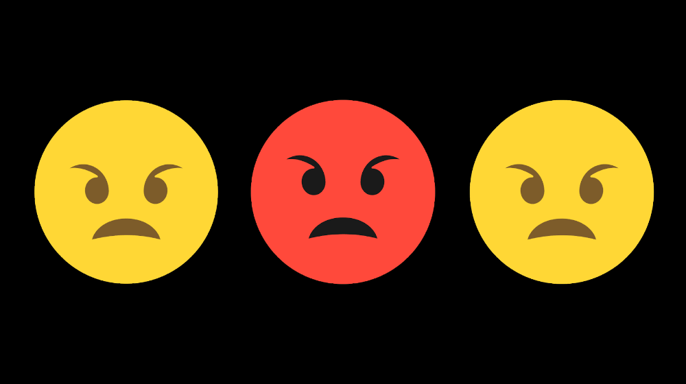 angry face emojis with black background