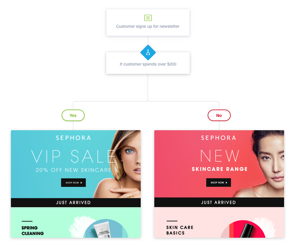 Sephora behavioral email segmentation with coupon