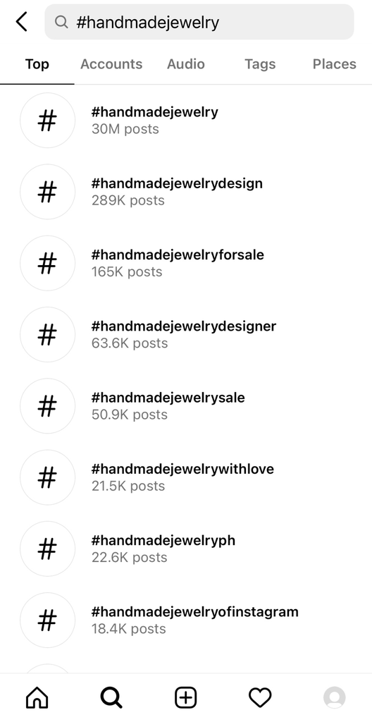 Instagram hashtag research