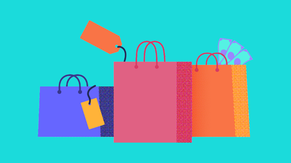 illustration of shopping bags