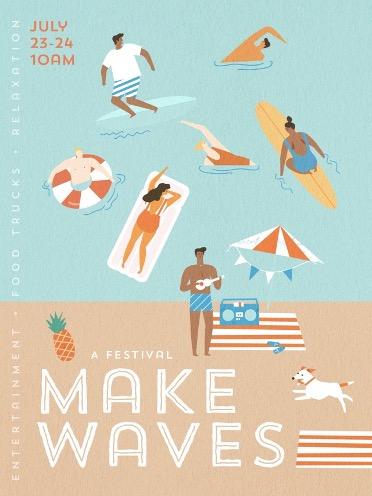 Make waves festival graphic example