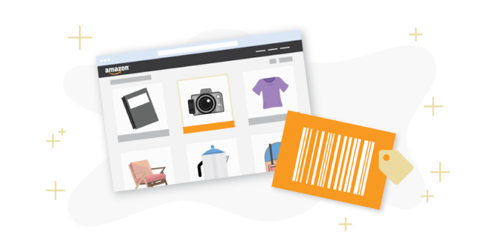 illustration of amazon product page and upc code