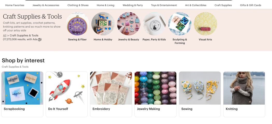 Craft supplies on Etsy