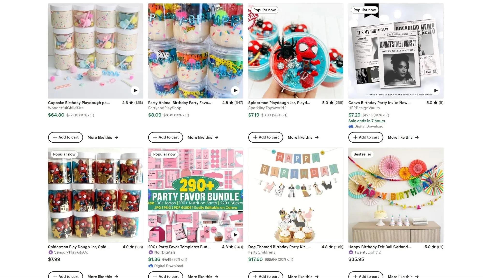Best Things to Sell on Etsy Birthday Search Results