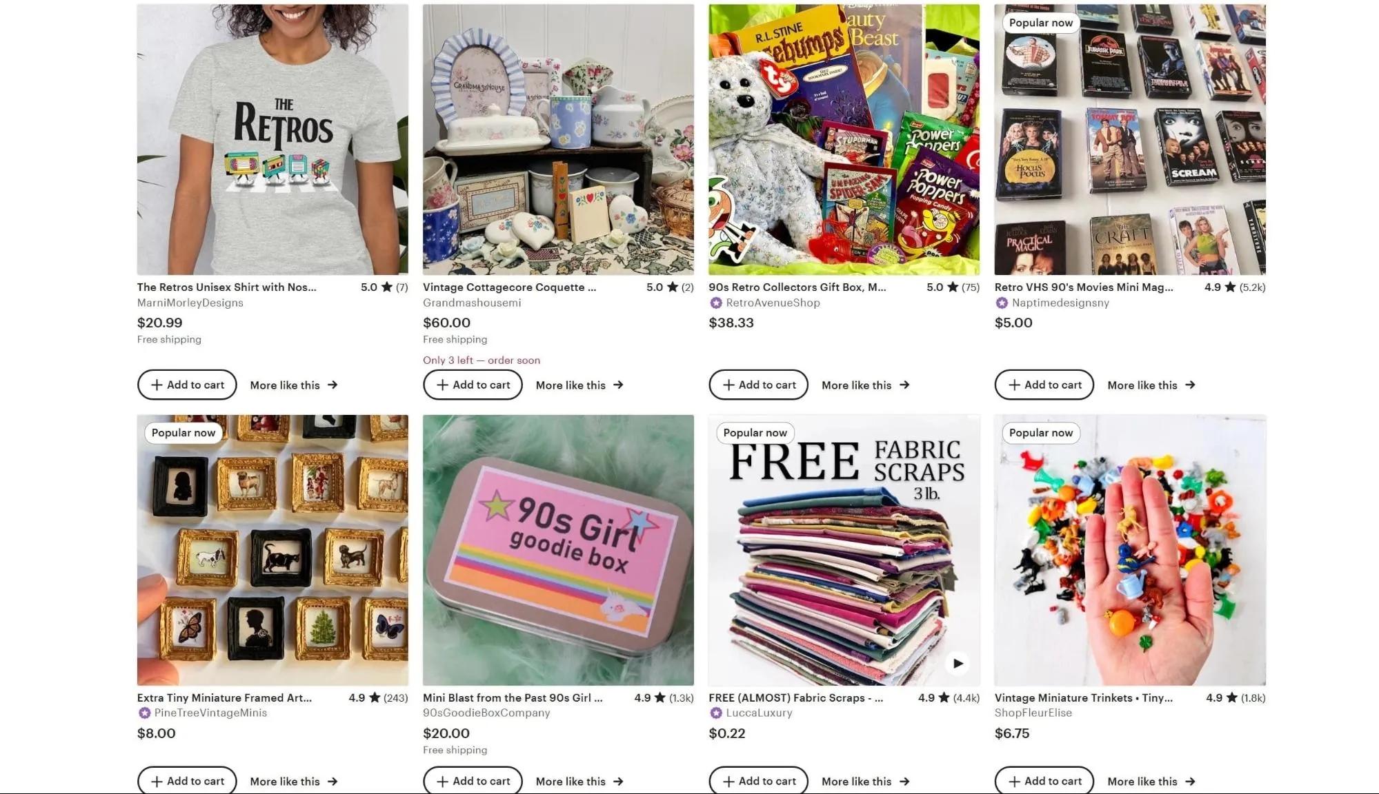 Best Things to Sell on Etsy Nostalgic Items Search Results