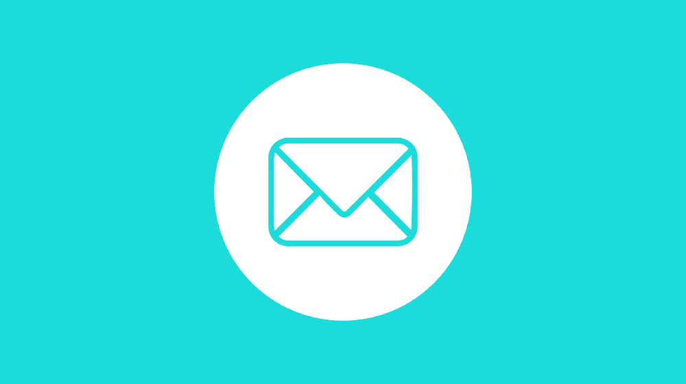 envelope icon on blue background
