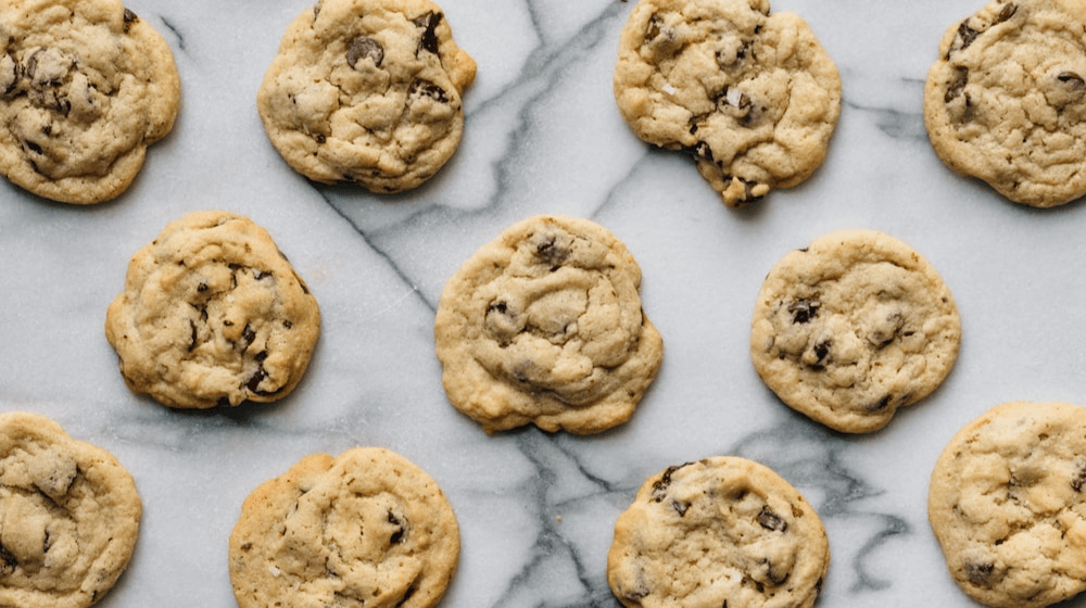 cookies on a marble countertop