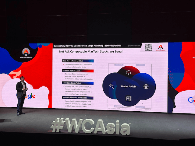Karim Marucchi presenting on MarTech stacks at WC Asia