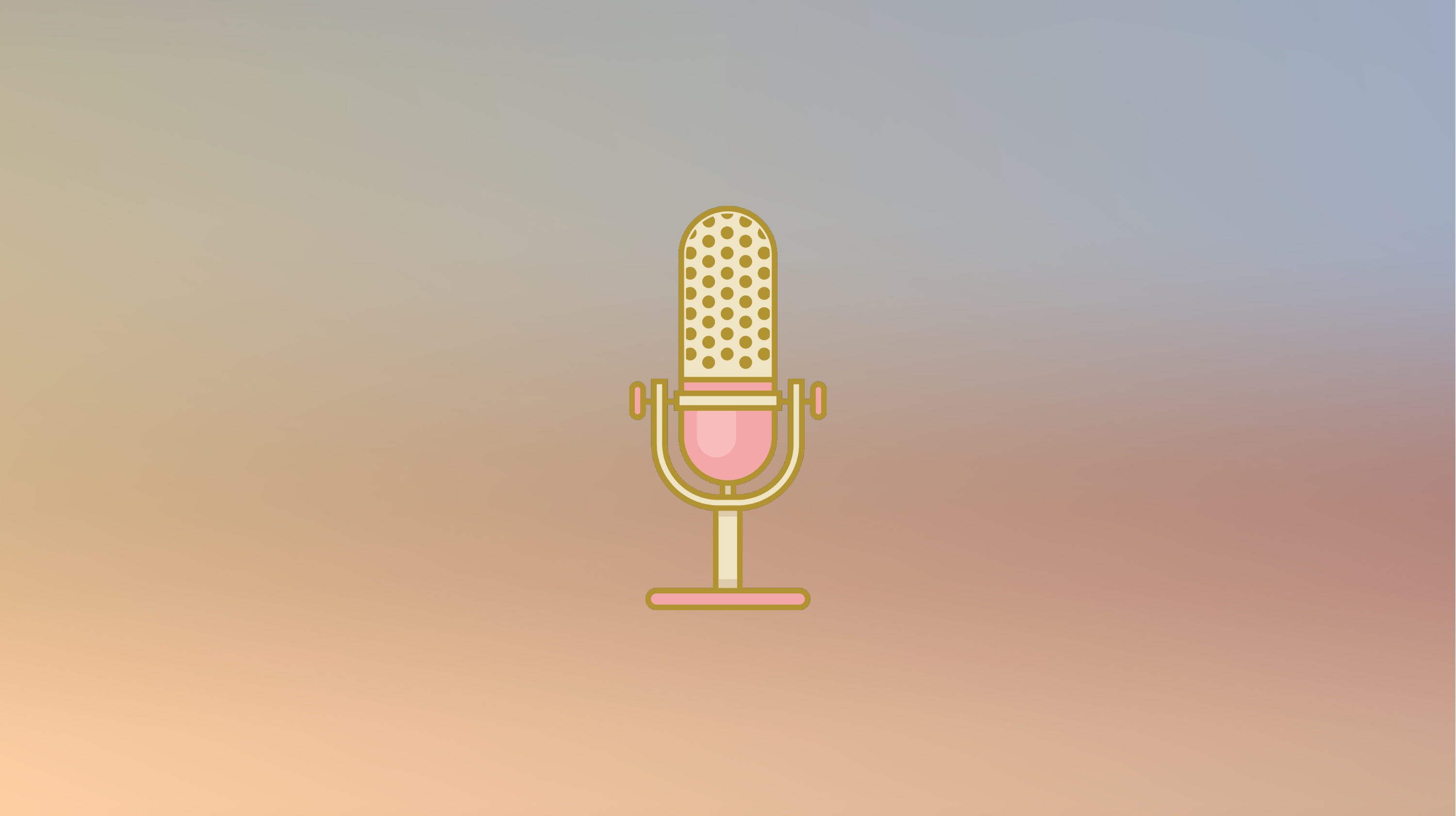 Graphic image of podcast microphone on gradient background