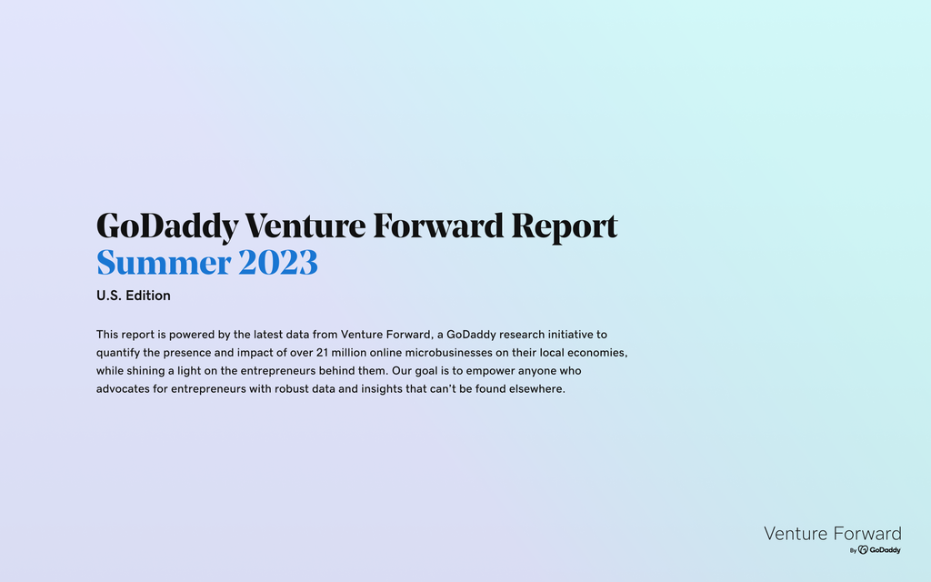 This report is powered by the latest data from Venture Forward, a GoDaddy research initiative to quantify the presence and impact of over 21 million online microbusinesses on their local economies, while shining a light on the entrepreneurs behind them. Our goal is to empower anyone who advocates for entrepreneurs with robust data and insights that can’t be found elsewhere.
